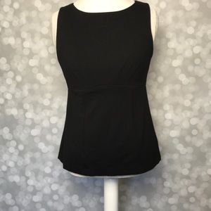 CAbi black ponte knit uptown tank top size 6
